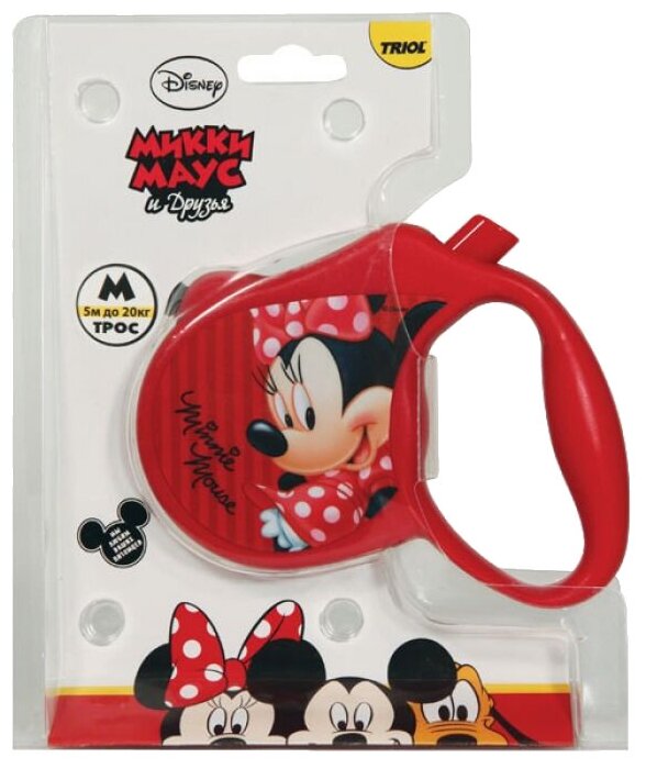 Поводок-рулетка для собак Triol Disney Minnie (M) 5 м красный - фотография № 3