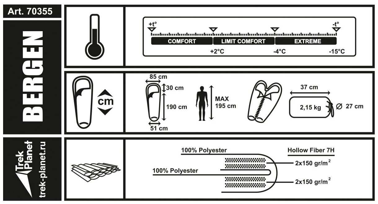 Спальный мешок Trek Planet - фото №17
