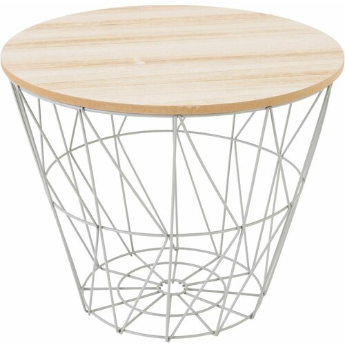 Стол кофейный с металлическим каркасом серый KUMI 104007