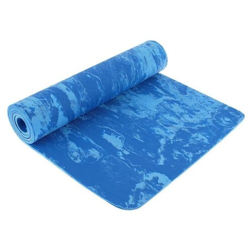фото Коврик sangh yoga mat, 183х61х0.8 см синий/голубой рисунок