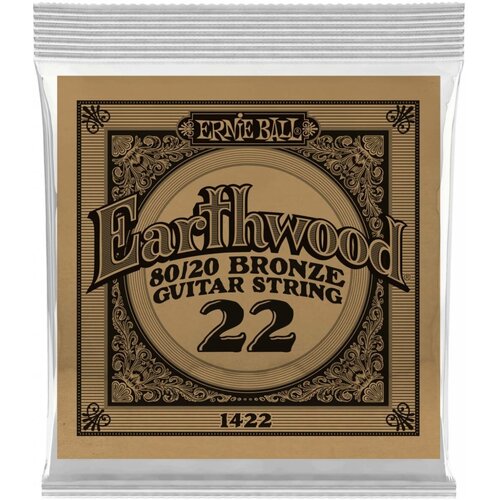 ERNIE BALL 1422 Earthwood 80/20 .022 - Струна одиночная для акустической гитары струны для классической и фолк гитары ernie ball 2069