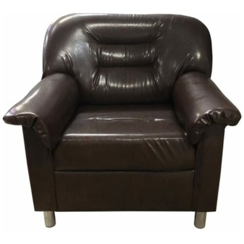 Кресло прямое Мягкий офис, темно-коричневый, экокожа