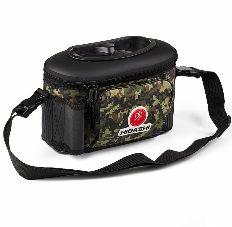 Кан рыболовный Higashi Live bait box 4.5L #Green Digital Camo