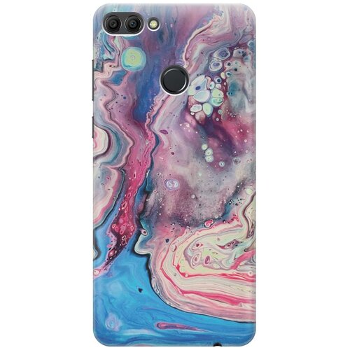 фото Gosso ультратонкий силиконовый чехол-накладка для huawei y9 (2018) с принтом "разноцветный мрамор"