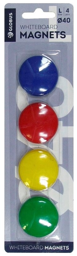 Магниты для доски магнитно-маркерная Globus МЦ40, разноцветный