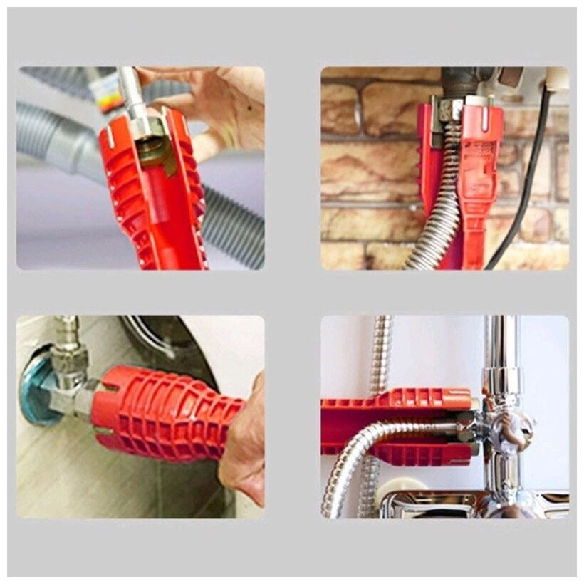 Ключ универсальный многофункциональный для монтажа и демонтажа смесителей водонагревателей раковин унитазов.