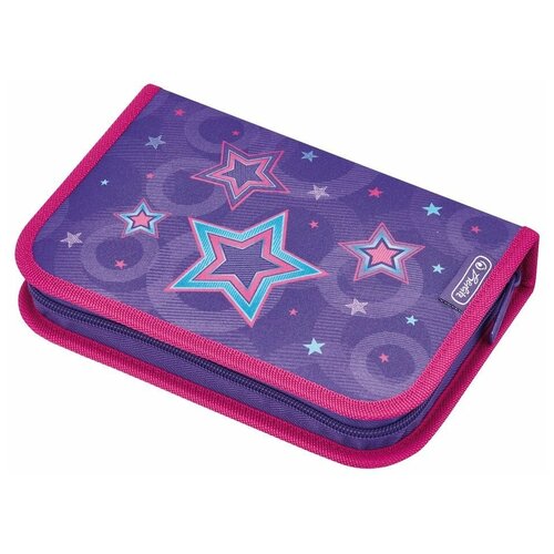 Herlitz Пенал Stars (50008322), фиолетовый/розовый herlitz пенал pink hearts 50014347 розовый синий