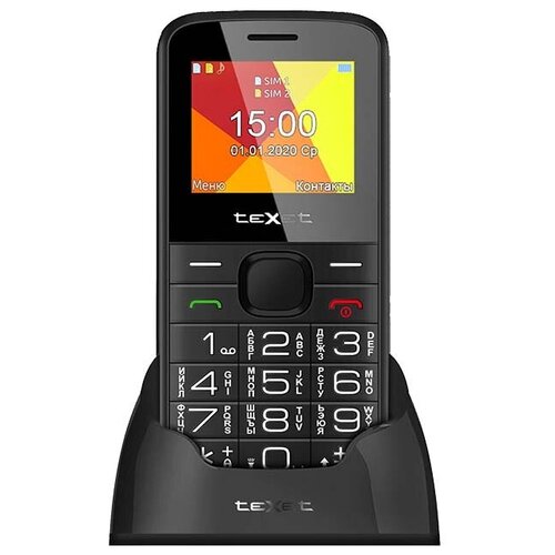 Телефон teXet TM-B201, 2 SIM, черный телефон texet tm d411 2 sim черный