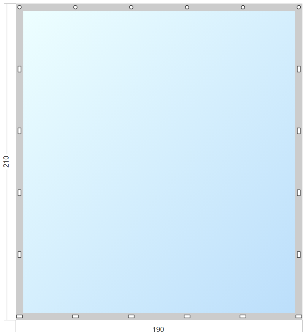 Мягкое окно Софтокна 190х210 см съемное, Скоба-ремешок, Прозрачная пленка 0,7мм, Серая окантовка, Комплект для установки - фотография № 3