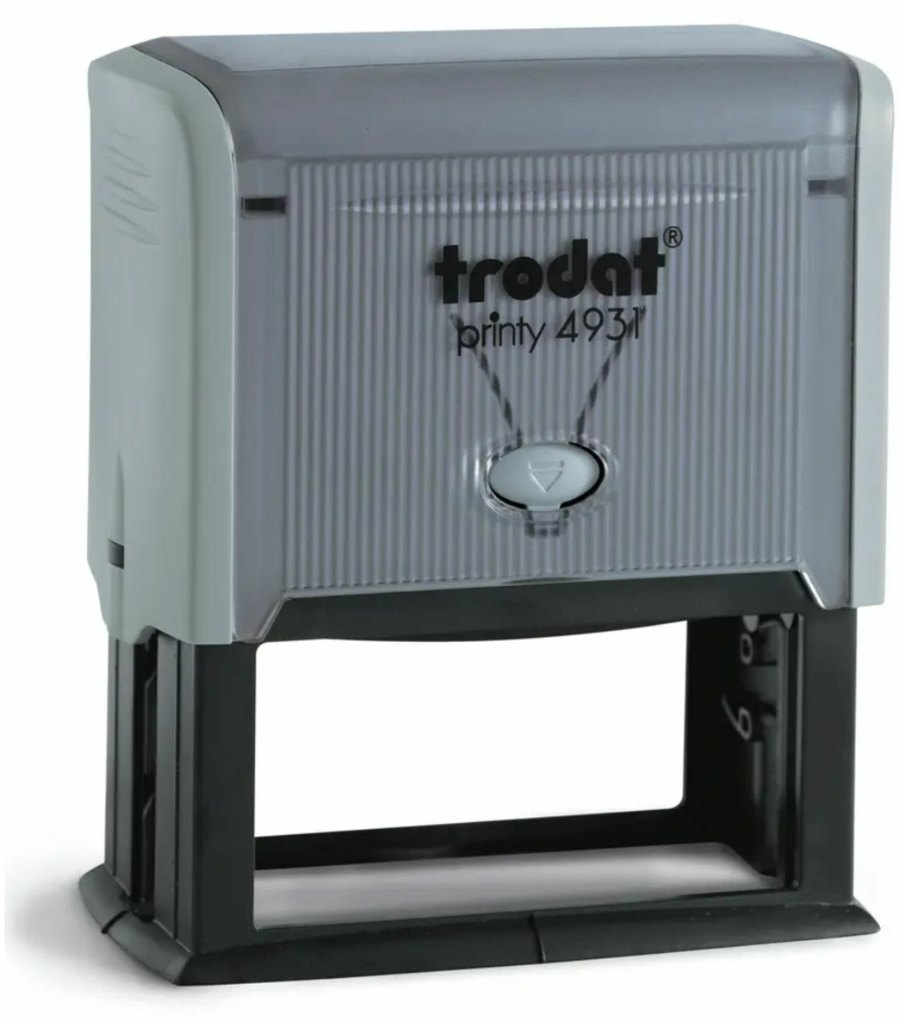 Оснастка автоматическая для штампа Trodat Printy 4931, 70х30 мм, серый корпус, синяя штемпельная подушка