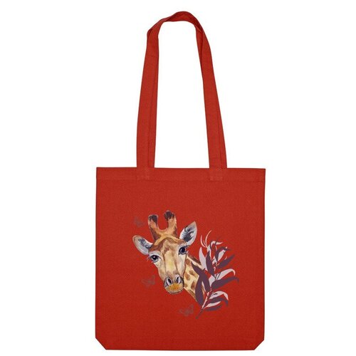 Сумка шоппер Us Basic, красный мужская футболка жираф в бабочках 2xl серый меланж