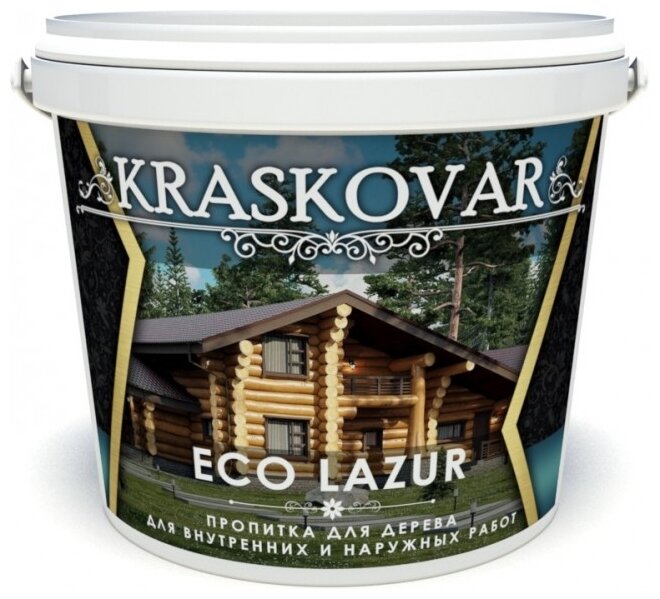 Пропитка для дерева Kraskovar Eco Lazur, рябина 0,9л
