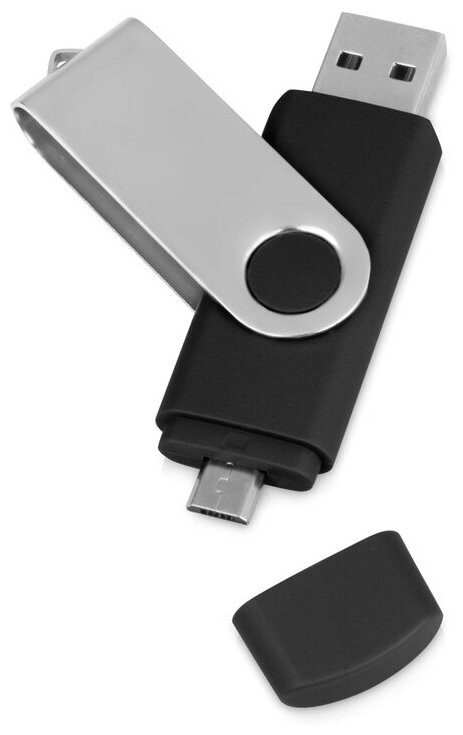 USB/micro USB-флешка 2.0 на 16 Гб Квебек OTG, черный