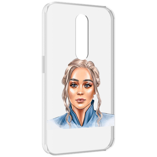 Чехол MyPads красивая-нарисованная-девушка-блондинка женский для Motorola Moto X Force (XT1585 / XT1581) задняя-панель-накладка-бампер