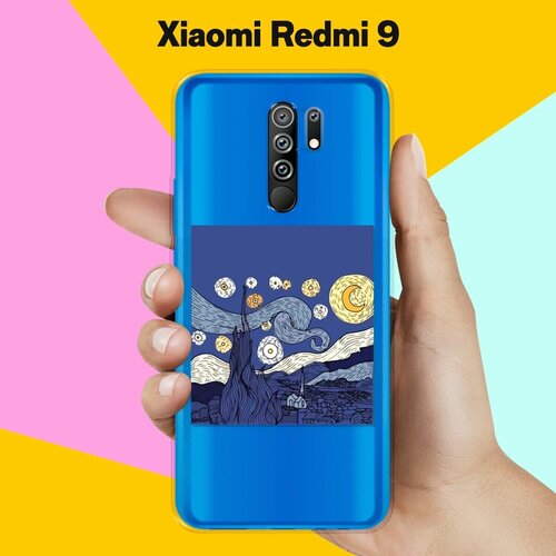 Силиконовый чехол Ночь на Xiaomi Redmi 9 силиконовый чехол каллиграфия на xiaomi redmi 9 сяоми редми 9 с эффектом блика