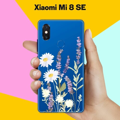 Силиконовый чехол на Xiaomi Mi 8 SE Цветы / для Сяоми Ми 8 СЕ силиконовый чехол расплывчатые смайлики розовые на xiaomi mi 8 se сяоми ми 8 се