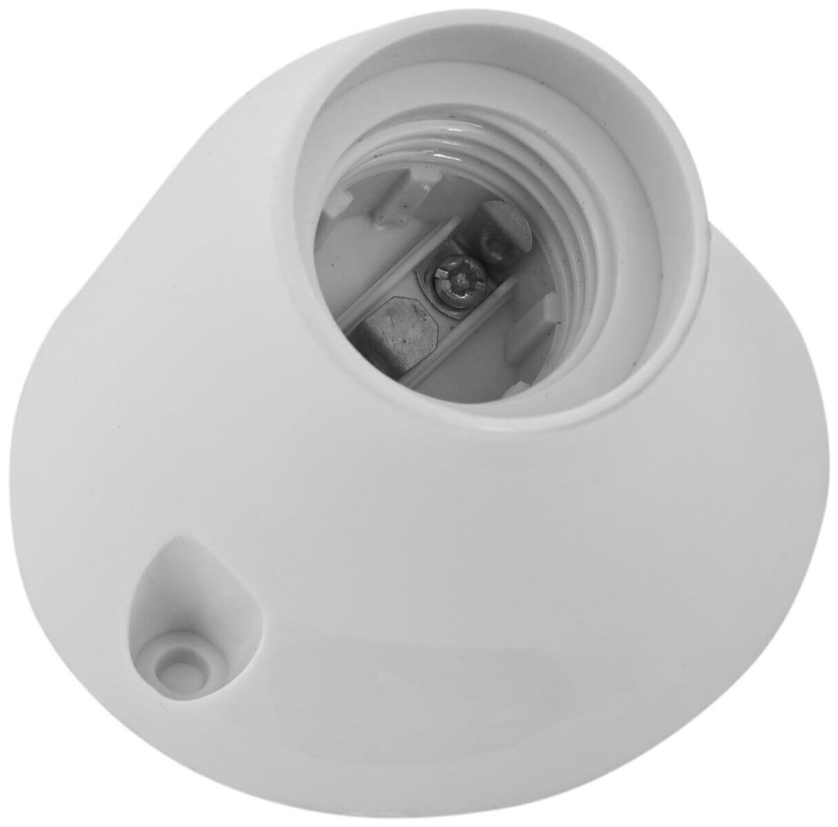 фото Патрон-стойка бакелитовая Oxion E27 наклонная цвет белый