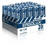 Элемент питания алкалиновый AA/LR6 1.5В Alkaline BP-20 промо (уп.20шт) Ergolux 14675