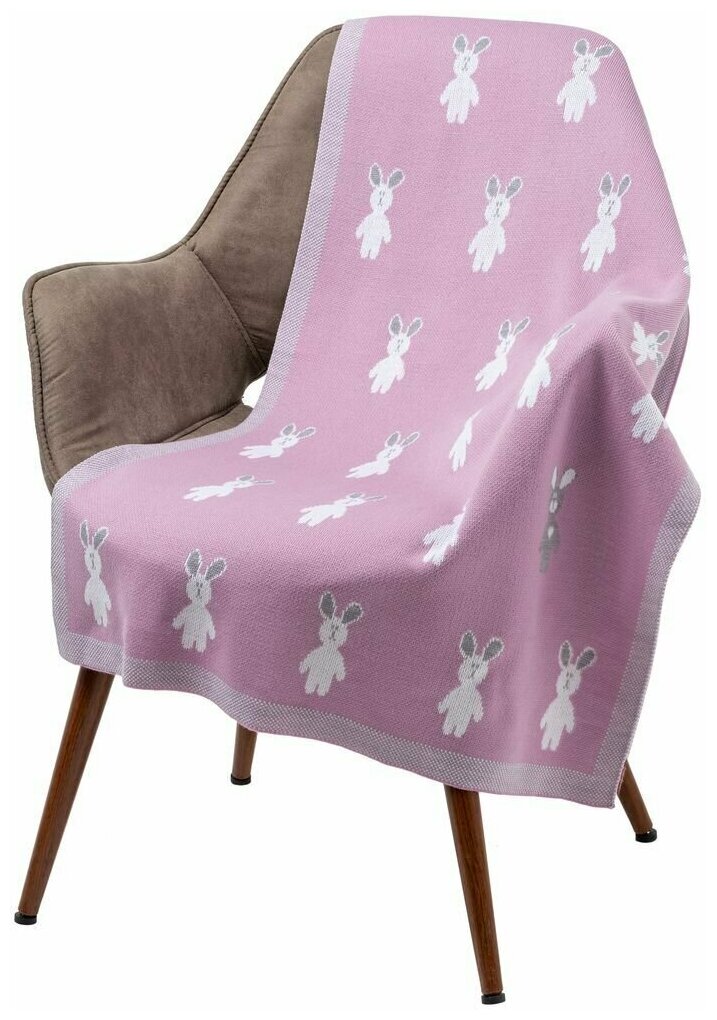 фото Плед детский с зайками Beastie Toys, розовый