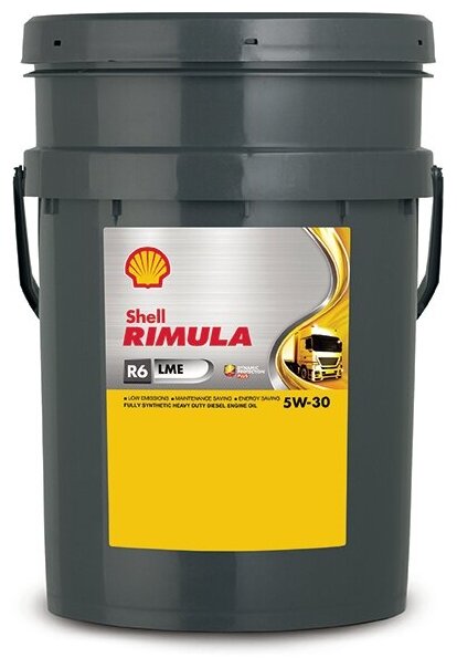 Минеральное моторное масло SHELL Rimula R6 LME 5W-30, 20 л