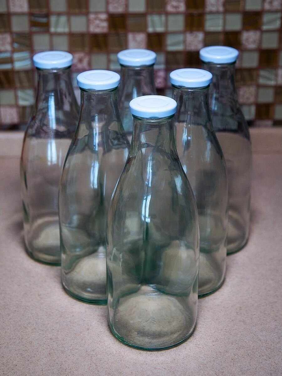 Бутылки стеклянные для молока, для сока 1 литр - фотография № 6