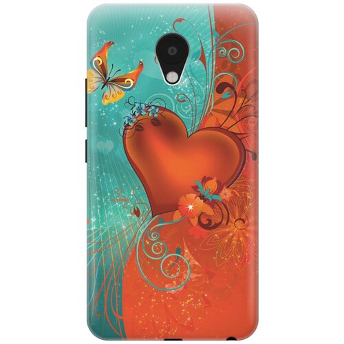 фото Cиликоновый чехол на meizu m5 / мейзу м5 с принтом "сердце и бабочка" gosso
