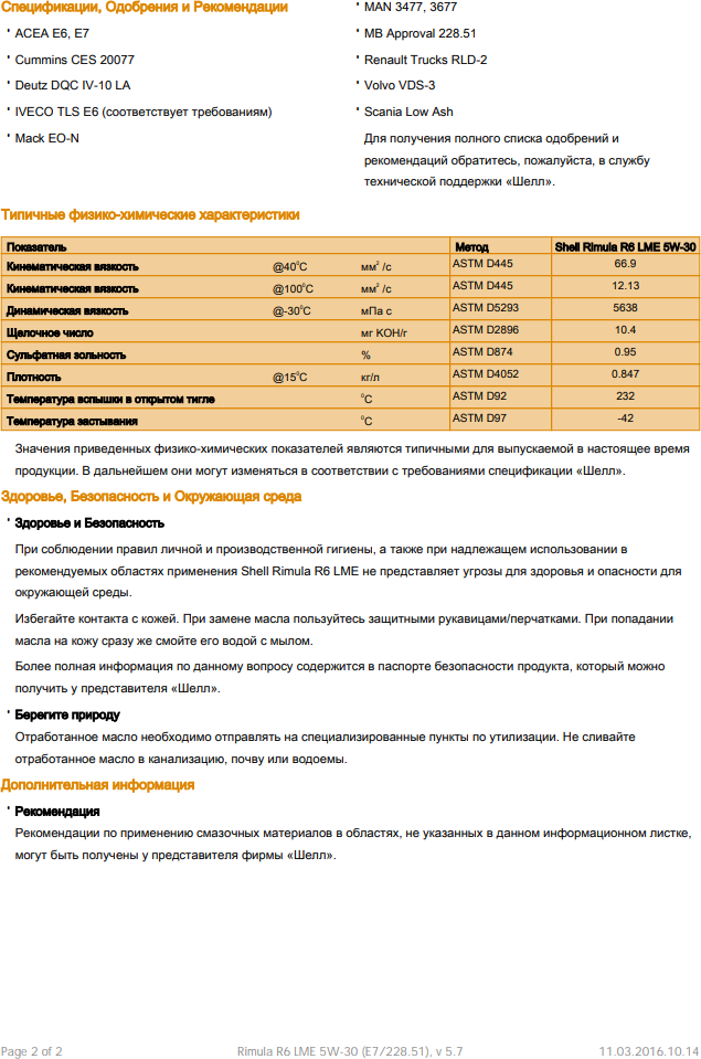 Моторное масло Shell Rimula R6 LME 5W-30 209 л