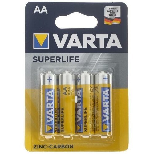Батарейка солевая SuperLife, AA, R6-4BL, 1.5В, блистер, 4 шт.