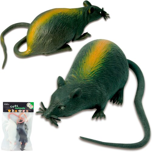 Фигурка игрушка резиновая антистресс тянучка животного черная крыса 30 см.