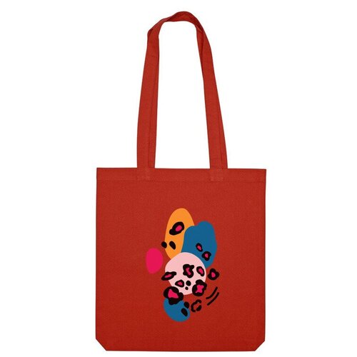Сумка шоппер Us Basic, красный сумка яркая абстракция с леопардовыми пятнами оранжевый