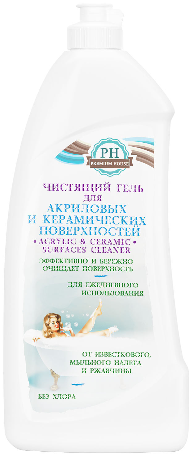 Гель Premium House для чистки акриловых, керамических, сантехнических изделий, 0,5 л - фото №2