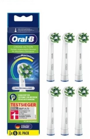 Набор насадок Oral-B Cross Action CleanMaximiser для ирригатора и электрической щетки, белый, 6 шт.