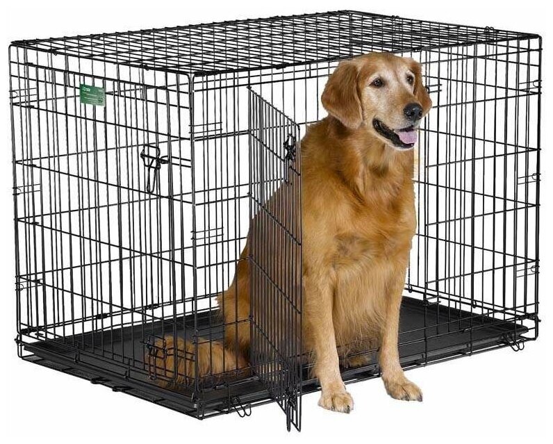 Клетка MidWest iCrate для собак 107х71х76h см, 2 двери, черная - фотография № 4