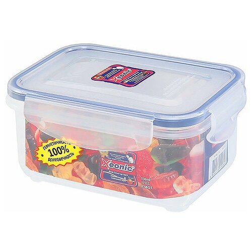Xeonic Контейнер для пищевых продуктов 810029, 9x14.5 см, прозрачный/синий