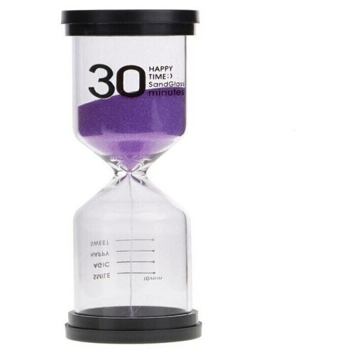 Песочные часы малышки 30 минут, круглое дно, фиолетовый песок, 9,5х4 см