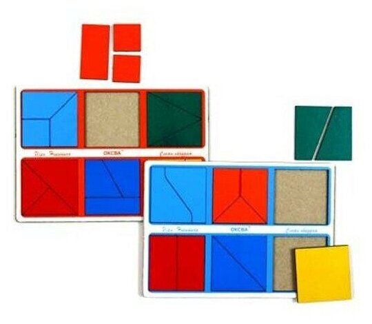 Оксва Детская развивающая игра "Собери квадрат", 1 уровень