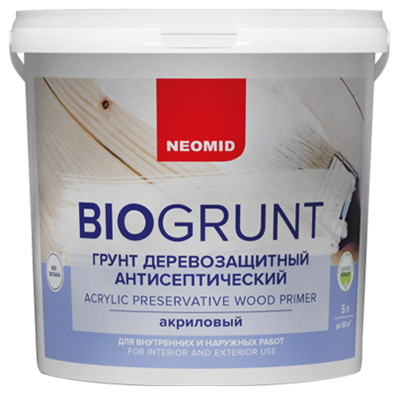 Грунт антисептический деревозащитный Neomid BioGrunt (5л) - фотография № 1