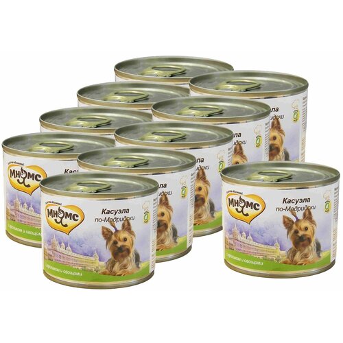 Мнямс консервы для собак Касуэла по-мадридски (кролик с овощами) 200 г х 10шт. паштет великан нежный с мясом кролика 90 г
