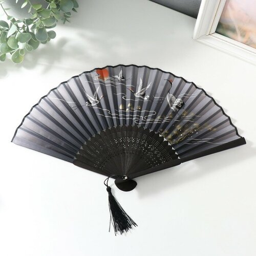 SUI Веер дерево, текстиль h=21 см 