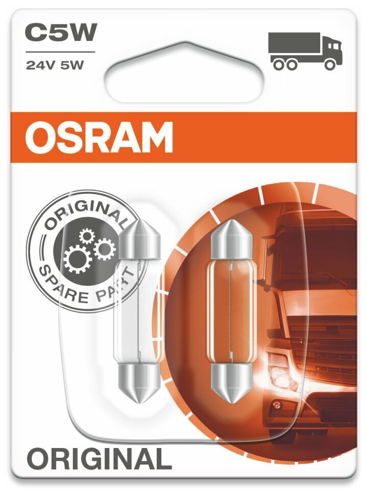 Лампа автомобильная накаливания OSRAM ORIGINAL LINE 6423-02B 15W SV85/8