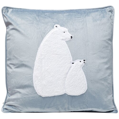 фото Kare design подушка polar bear, коллекция "белый медведь" 45*45*8, бархат, полипропилен, серый