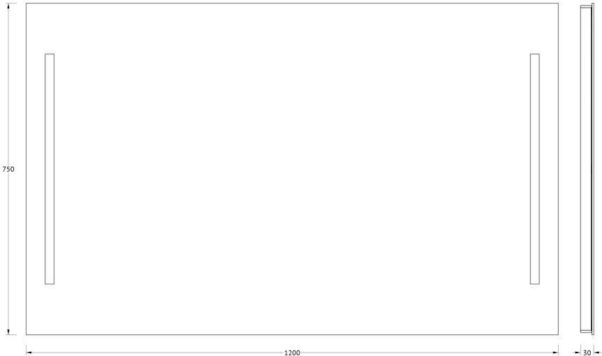 Зеркало настенное Прямоугольное с 2-мя встроенными LED-светильниками Ledline EVOFORM 120х75 см, BY 2120 — фото 1