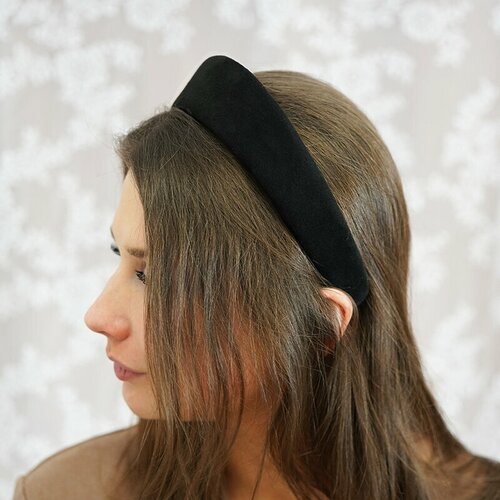 Черный женский ободок-кокошник на голову 