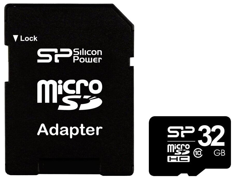 Карта памяти Silicon Power micro SDHC Card Class 10 + SD adapter