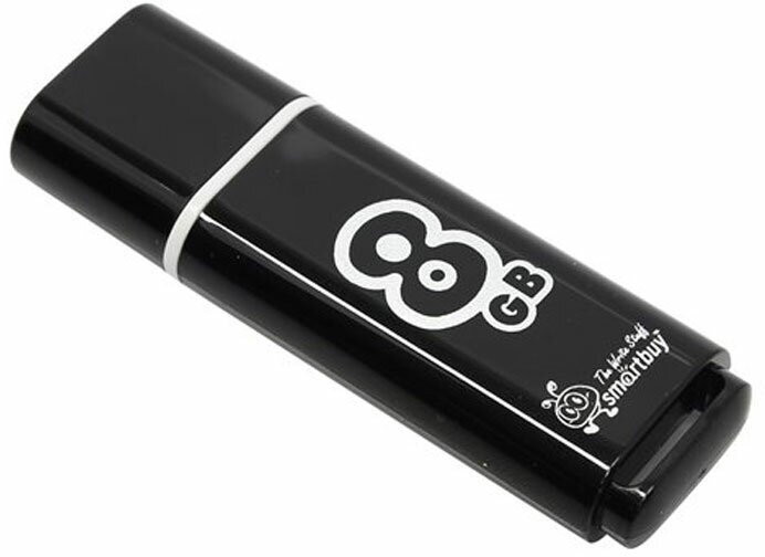 SmartBuy Glossy Series 8GB, Black USB-накопитель