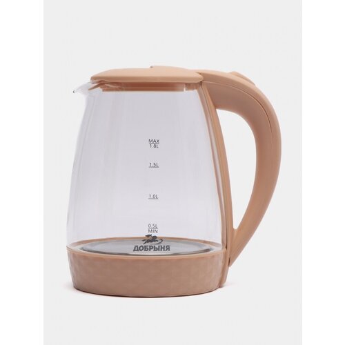 Чайник добрыня DO-1252C 1800Вт 18л стекло бежевый 194000₽