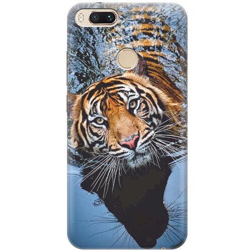 фото Re:paчехол - накладка artcolor для xiaomi mi a1 с принтом "тигр купается"