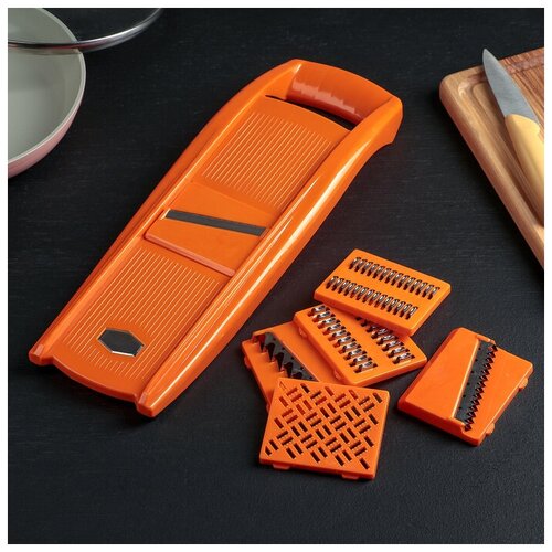 Овощерезка с 6 насадками 35 см цвет оранжевый 1226₽