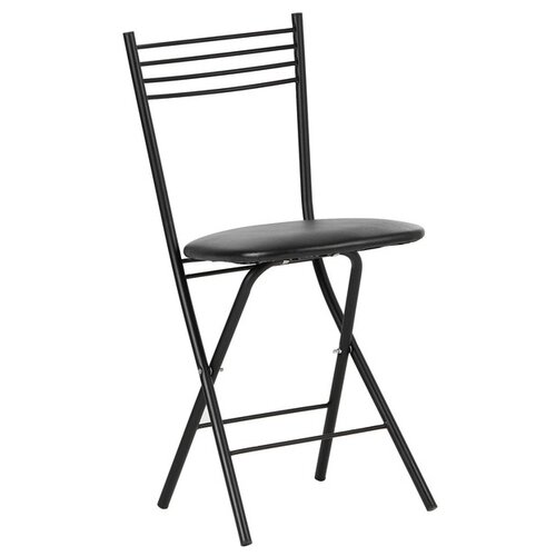 фото Стул складной "сильвия" экокожа черная/черный 5046080 доляна