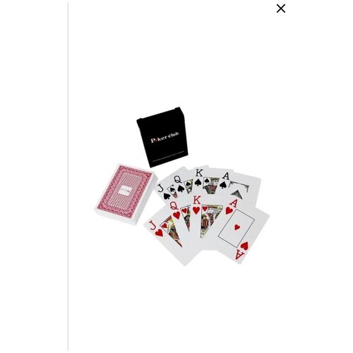 Карты пластиковые Poker Club (красная рубашка) 54 шт карты для покера poker club